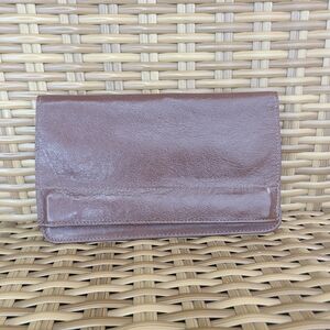 Bosca Brown Full-Grain Leather Foldover Clutch Wallet Vintage
